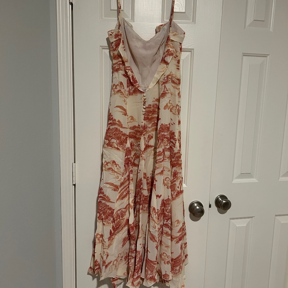 NWT Reformation Fredo Watercolor Toile Midi Dress Dolce Vita Color Size 8 Boho! - Picture 5 of 5